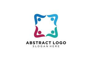 pessoas abstratas vetoriais e coleção de logotipos de família, ícones de pessoas, modelo de logotipo de saúde, símbolo de cuidado. vetor