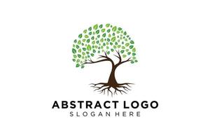 design de logotipo de árvore verde folha natural e abstrata. vetor