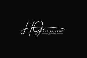 vetor inicial de modelo de logotipo de assinatura hg. ilustração vetorial de letras de caligrafia desenhada à mão.