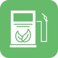 glifo de estação de biocombustível ícone de fundo de canto redondo vetor