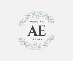 coleção de logotipos de monograma de casamento de letras iniciais, modelos modernos minimalistas e florais desenhados à mão para cartões de convite, salve a data, identidade elegante para restaurante, boutique, café em vetor