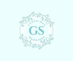 gs letras iniciais modelo de logotipos de monograma de casamento, modelos minimalistas e florais modernos desenhados à mão para cartões de convite, salve a data, identidade elegante. vetor