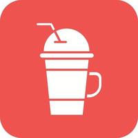 glifo de frappuccino ícone de fundo de canto redondo vetor