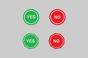 sim ou não design de vetor aprovado ou rejeitado de botão.