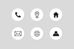 coleção de conjunto de ícones de contato. símbolos de comunicação empresarial de informações. vetor