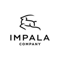 ilustração vetorial do ícone do logotipo impala gazelle no estilo de arte de linha da moda, design de logotipo rápido de veado saltando vetor