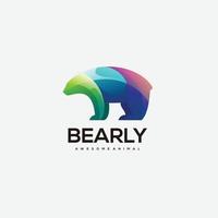 design de ilustração de logotipo de urso colorido vetor