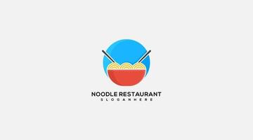 incrível ilustração vetorial de design de logotipo de restaurante de macarrão vetor