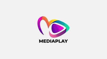 ilustração de design de logotipo vetorial gradiente mediaplay vetor