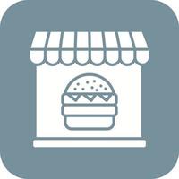 ícone de fundo da esquina do glifo da loja de hambúrgueres vetor
