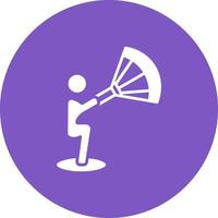 ícone de círculo de glifo de kitesurf vetor