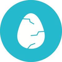 ícone de círculo de glifo de ovo rachado vetor