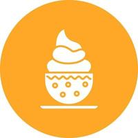 ícone de círculo de glifo de xícara de sorvete vetor