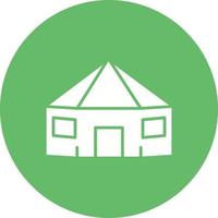 ícone de círculo de glifo yurt vetor