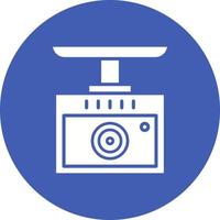 ícone de círculo de glifo de unidade de câmera vetor