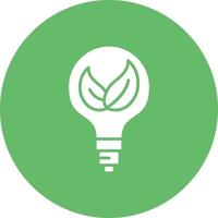 ícone de círculo de glifo de lâmpada ecológica vetor
