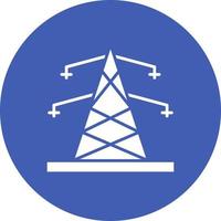 ícone de círculo de glifo de torre elétrica vetor