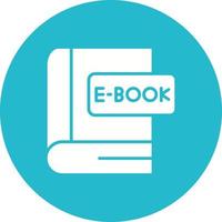 ícone de círculo de glifo de e-book vetor