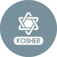 ícone de círculo de glifo kosher vetor
