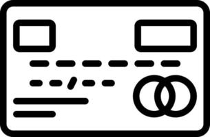 ícone de linha para cartão vetor