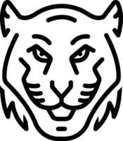 ícone de linha para tigre vetor