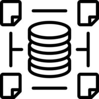 ícone de linha para bancos de dados vetor