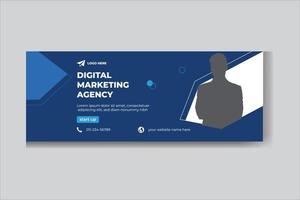 mídia social de marketing de negócios digitais e modelo de capa de banner da web vetor