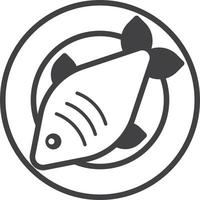 ilustração de peixe e pratos cozidos em estilo minimalista vetor