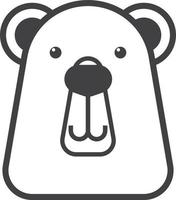 ilustração de urso branco em estilo minimalista vetor