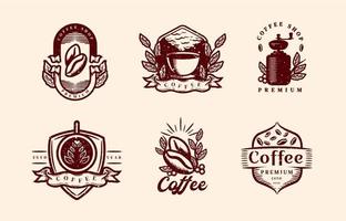 logotipo de cafeteria estilo vintage de tinta velha vetor