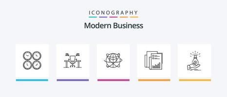 pacote de ícones da linha de negócios moderna 5, incluindo euro. o negócio. confidencial. intercâmbio. escritório. design de ícones criativos vetor