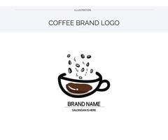 empresa de logotipo de marca de café vetor