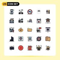 25 ícones criativos sinais modernos e símbolos de elementos de design de vetores editáveis de saúde de tijolos de urso hipster