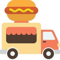 ilustração de food trucks e hambúrgueres em estilo minimalista vetor