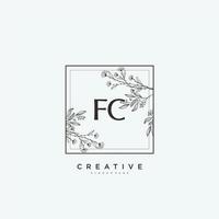 arte do logotipo inicial do fc beauty vector, logotipo de caligrafia da assinatura inicial, casamento, moda, joalheria, boutique, floral e botânico com modelo criativo para qualquer empresa ou negócio. vetor