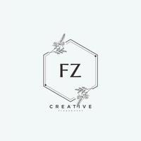 arte do logotipo inicial do vetor de beleza fz, logotipo de caligrafia da assinatura inicial, casamento, moda, joalheria, boutique, floral e botânico com modelo criativo para qualquer empresa ou negócio.