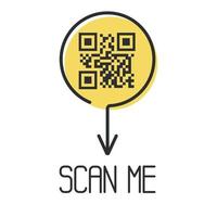 código qr para smartphone. inscrição digitalize-me com o ícone do smartphone. qr code para pagamento. vetor. vetor