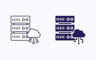 ícone de ilustração de banco de dados em nuvem vetor