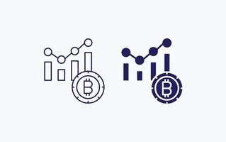 ícone de ilustração de gráfico de bitcoin vetor