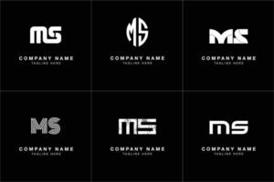 coleção de logotipos de letras ms em estilo abstrato moderno vetor