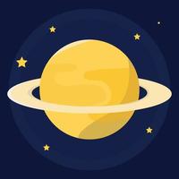 download de estilo plano do vetor do espaço do planeta saturno