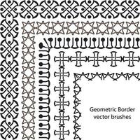 pincel de padrão vetorial de fronteira definido em elementos celtas e geométricos sem costura vetor