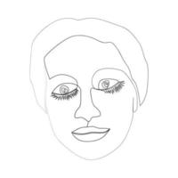 linha contínua, desenho de rostos e penteados, conceito de moda, beleza feminina minimalista, ilustração vetor