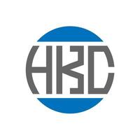 design de logotipo de carta hkc em fundo branco. conceito de logotipo de círculo de iniciais criativas hkc. design de letras hkc. vetor