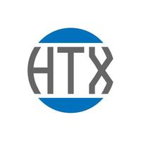 design de logotipo de carta htx em fundo branco. conceito de logotipo de círculo de iniciais criativas htx. design de letras htx. vetor