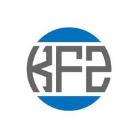 design do logotipo da carta kfz em fundo branco. kfz iniciais criativas circulam o conceito de logotipo. design de letras kfz. vetor