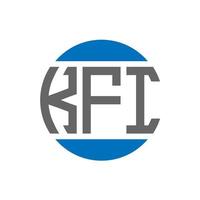 design de logotipo de carta kfi em fundo branco. conceito de logotipo de círculo de iniciais criativas kfi. design de letras kfi. vetor