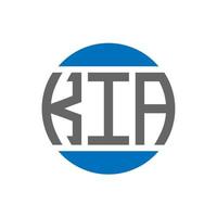 design do logotipo da carta kia em fundo branco. conceito de logotipo de círculo de iniciais criativas kia. design de letras kia. vetor