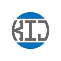 design do logotipo da carta kij em fundo branco. conceito de logotipo de círculo de iniciais criativas kij. design de letras kij. vetor
