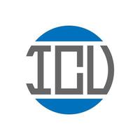 design de logotipo de carta icu em fundo branco. conceito de logotipo de círculo de iniciais criativas icu. design de letras icu. vetor